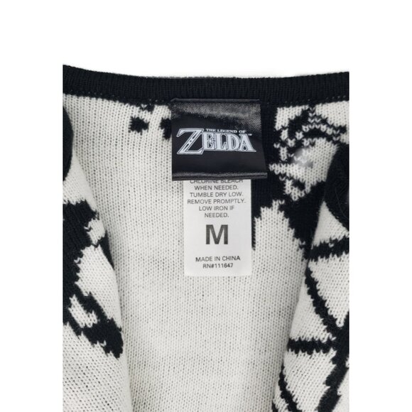 The Legend of Zelda Tloz Sweater Cardigan Black & White Hot Topic Medium - Picture 7 of 8